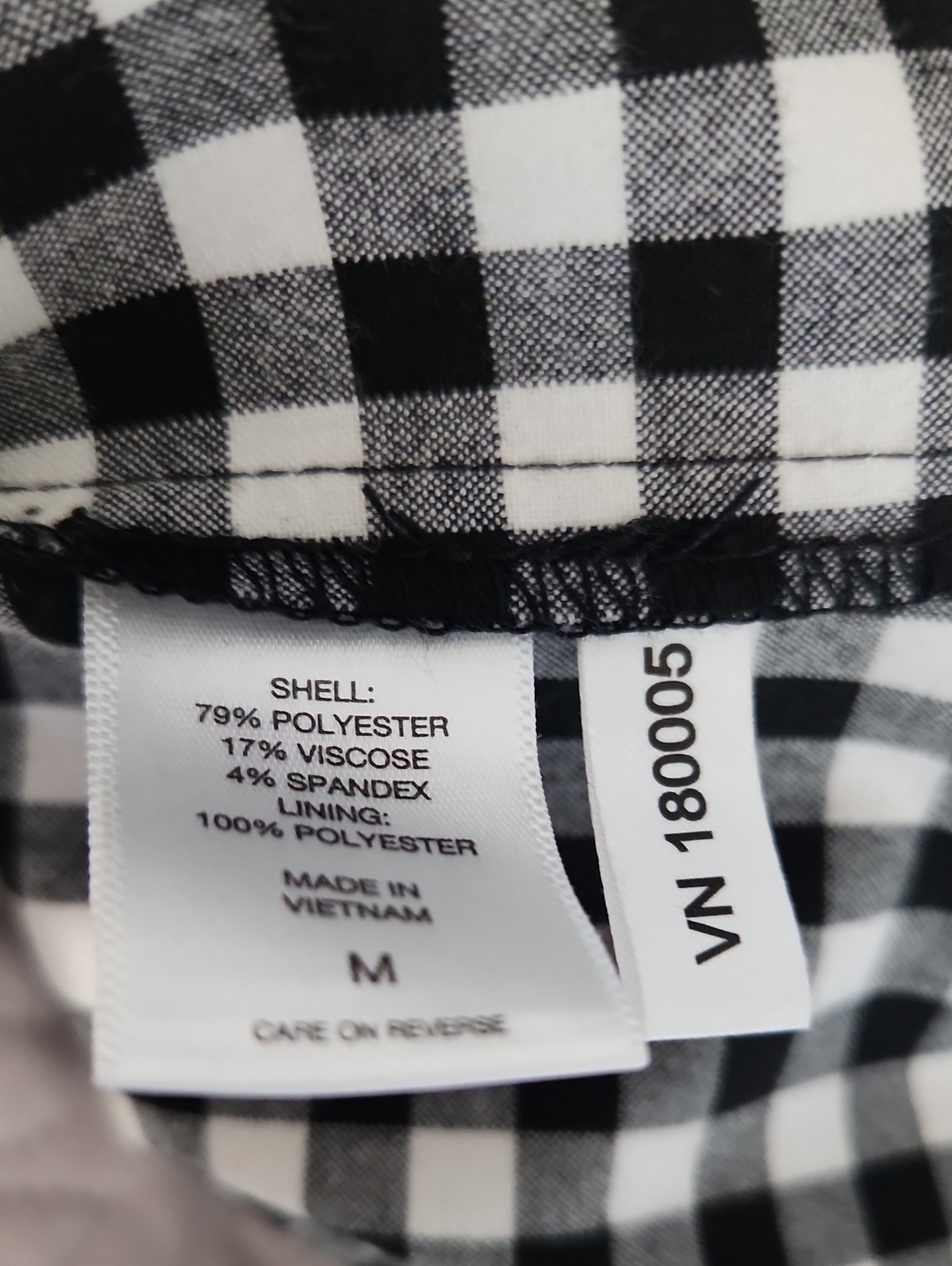 NWOT. NY&CO. Gingham Puff Sleeve Wide-leg Jumpsuit Sz.M Black/White - Picture 14 of 15